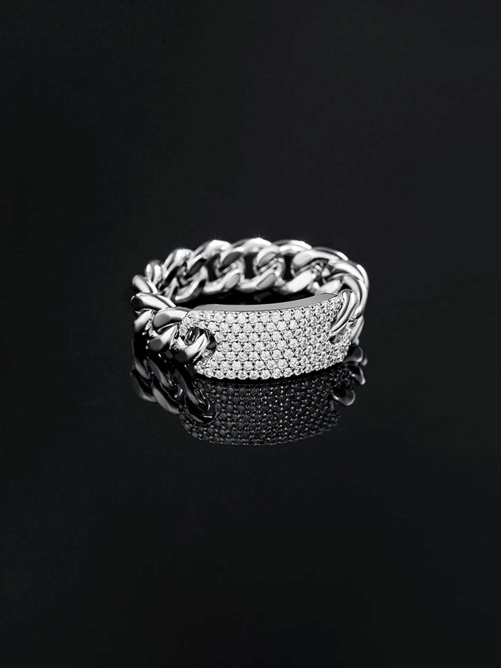 8mm Miami Link Moissanite ring