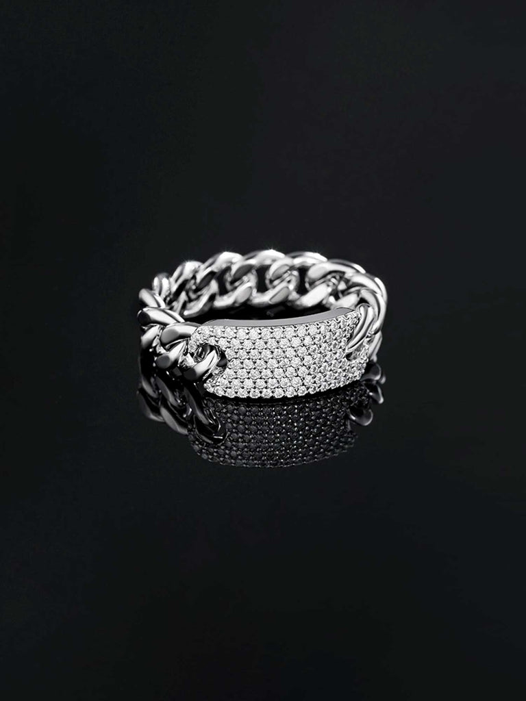 8mm Miami Link Moissanite ring