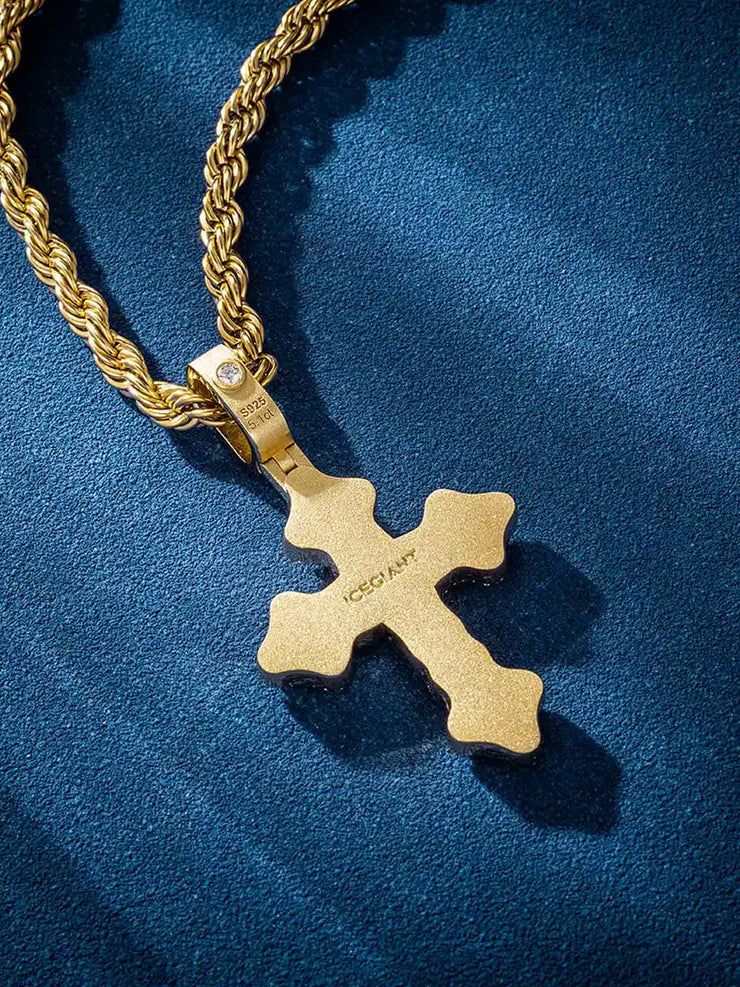 Iced Gothic Cross Pendant