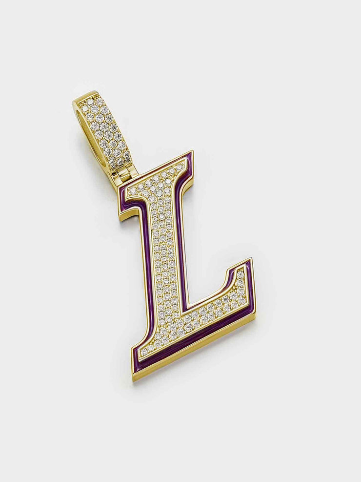 Custom Made L Moissanite Pendant