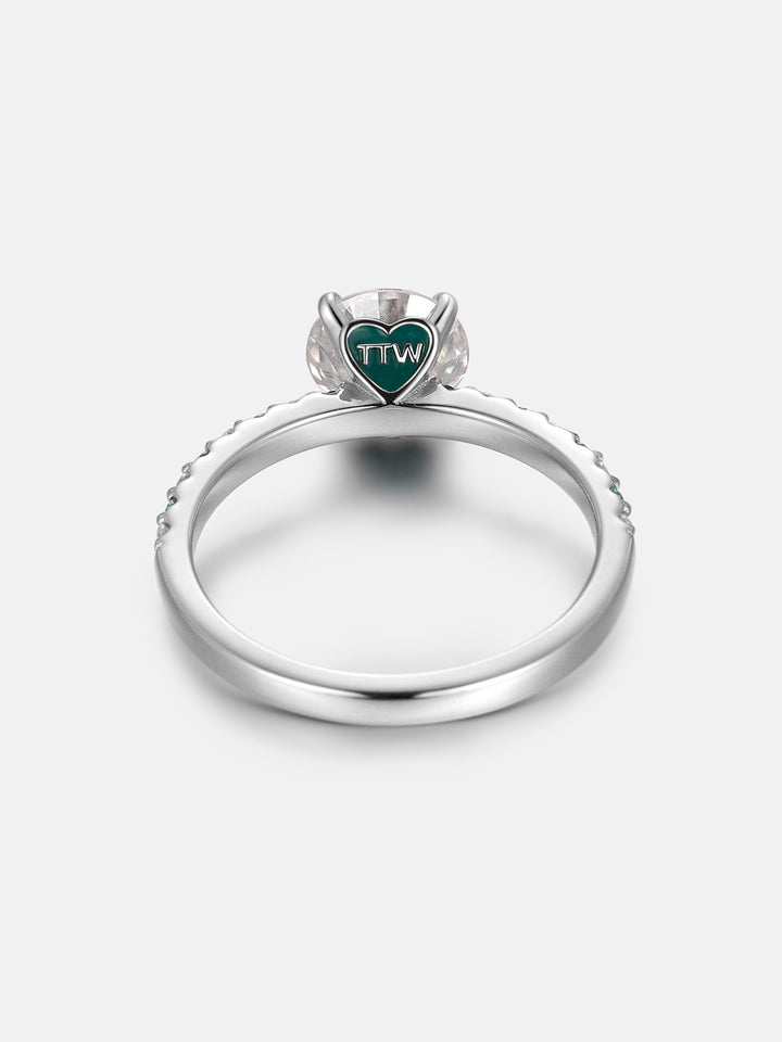 2CT Moissanite Engagement Ring With Side Diamond