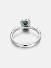 2CT Moissanite Engagement Ring With Side Diamond