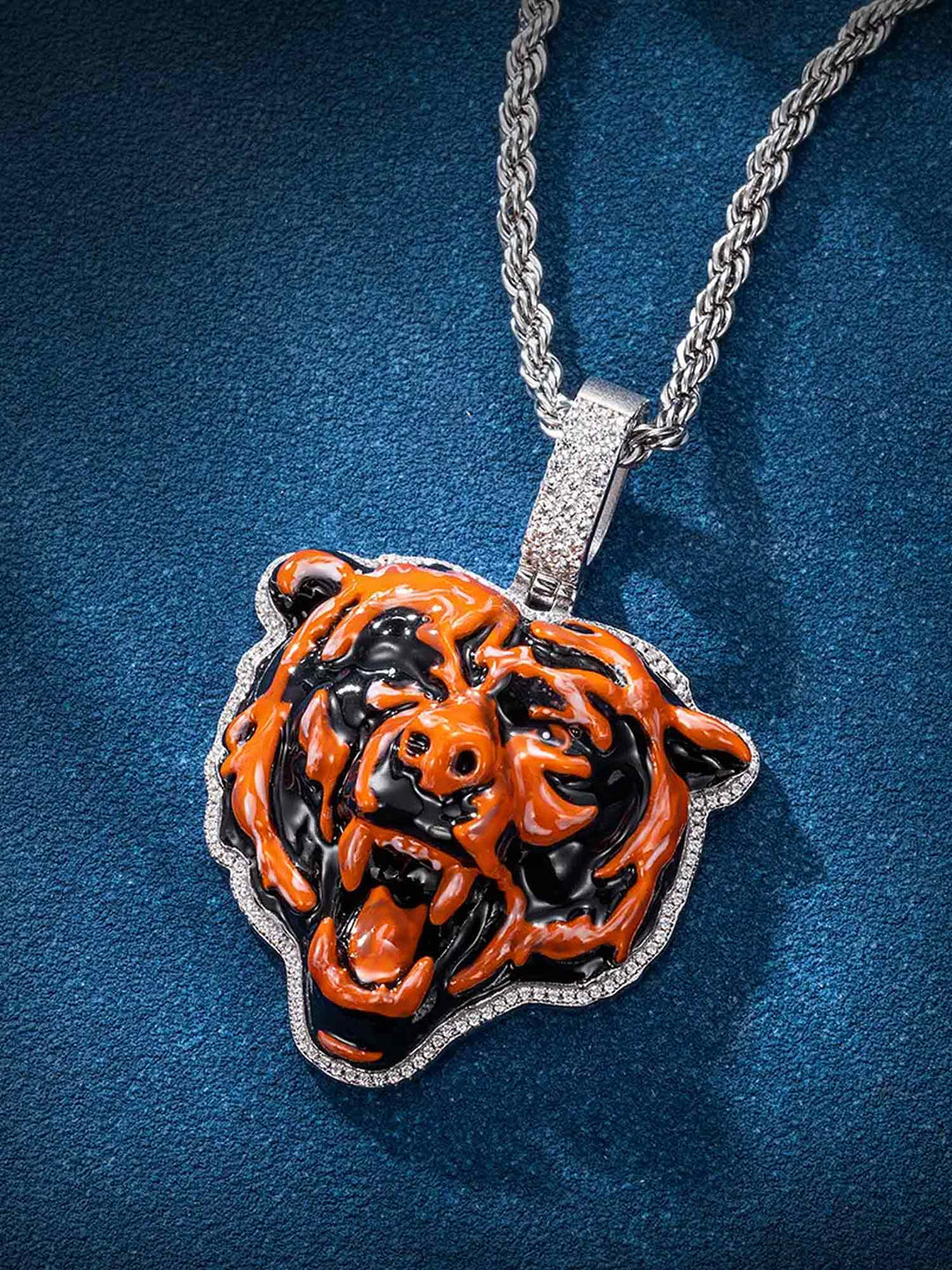 Made To Order Moissanite Enamel Bear Pendant