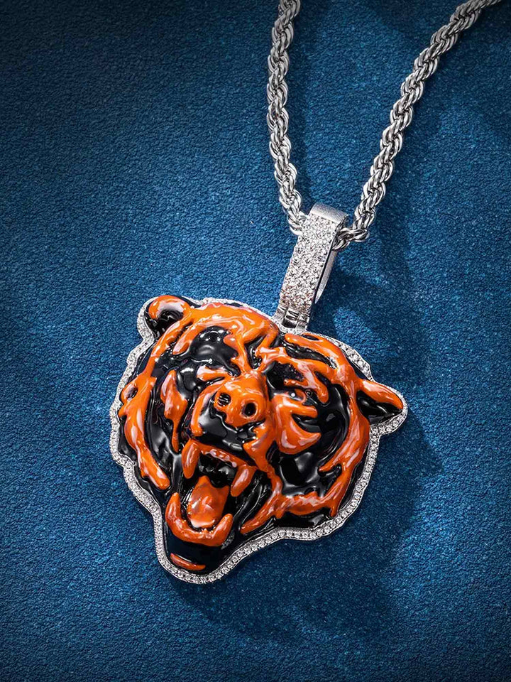 Made To Order Moissanite Enamel Bear Pendant
