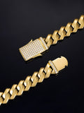 Made To Order 12mm Plain Prong Link Chain with Iced Clasp