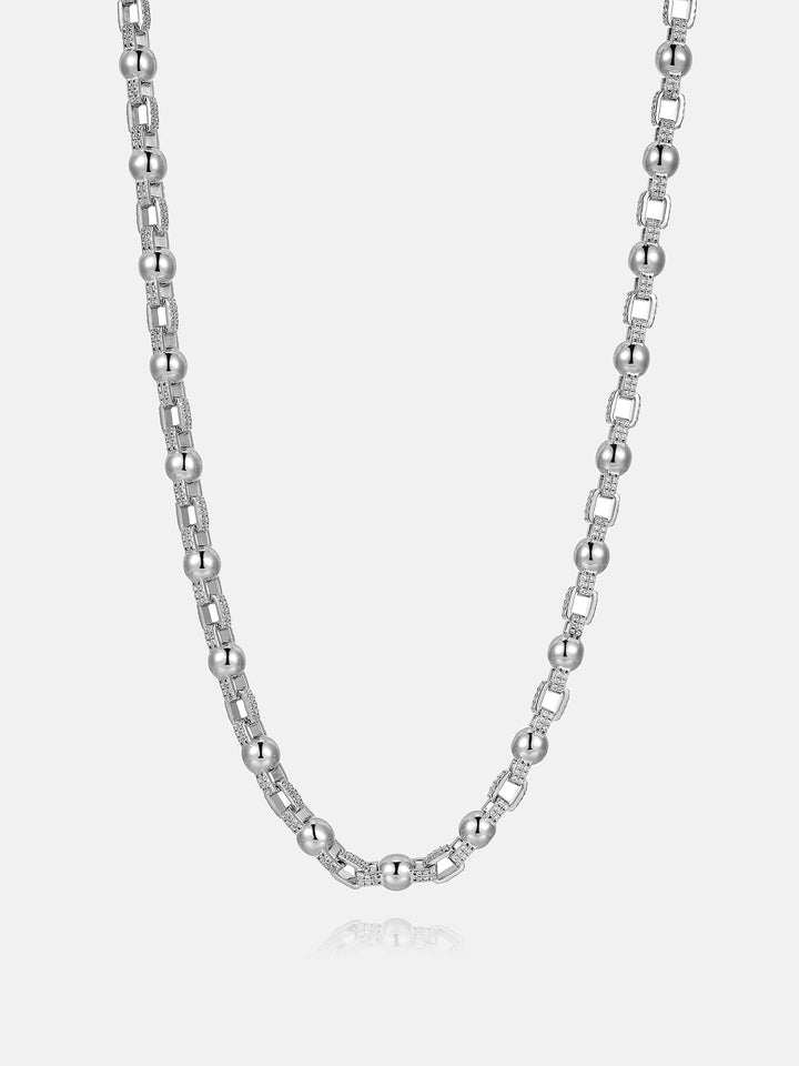 7mm Plain Round Ball Moissanite Rolo Chain Or Bracelet
