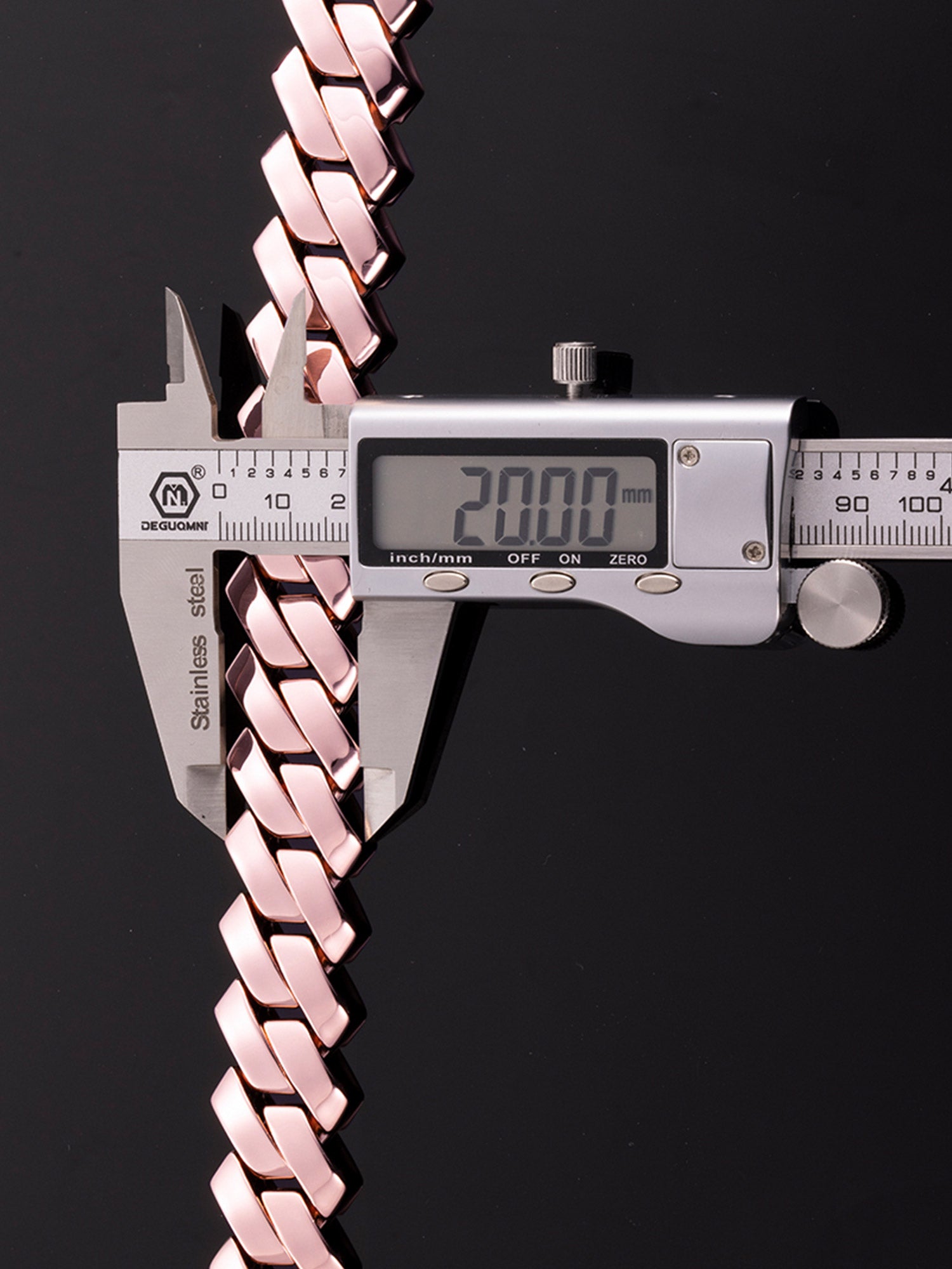 Made To Order 20mm Plain Prong Link Chain with Iced Clasp