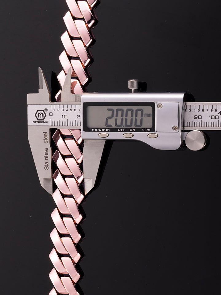 Made To Order 20mm Plain Prong Link Chain with Iced Clasp