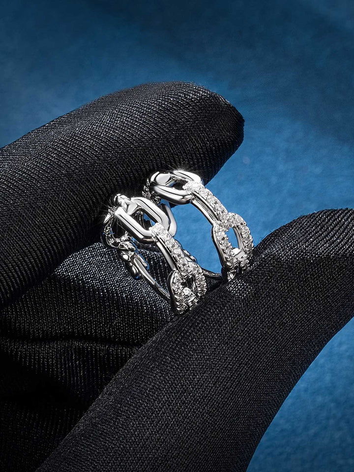 S925 Moissanite Mariner Link Earrings