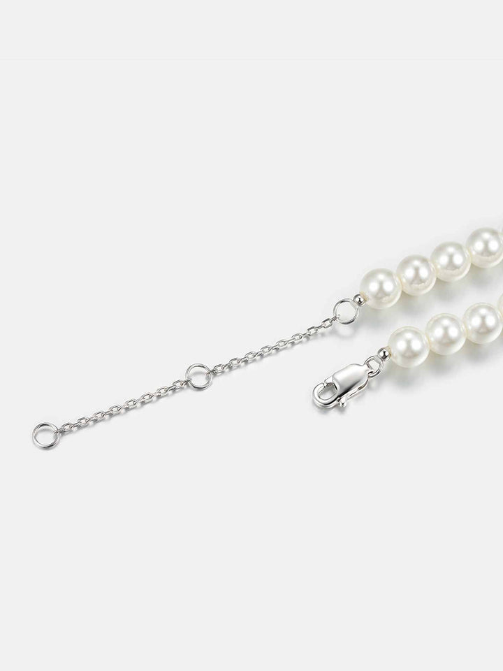925 Sterling Silver Moissanite Emoji Pearl Bracelet