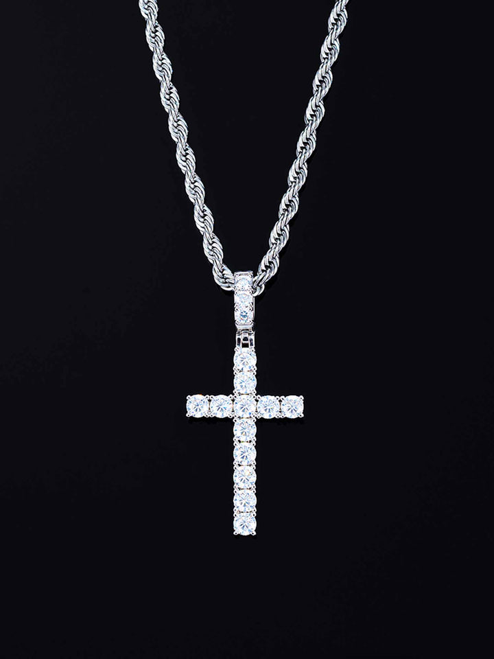 Solid Gold Diamond Cross Pendant - deposit
