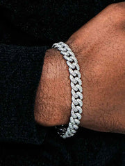 925 Sterling Silver Moissanite Cuban Bracelet