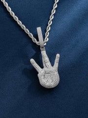 Moissanite West Side Hand Pendant