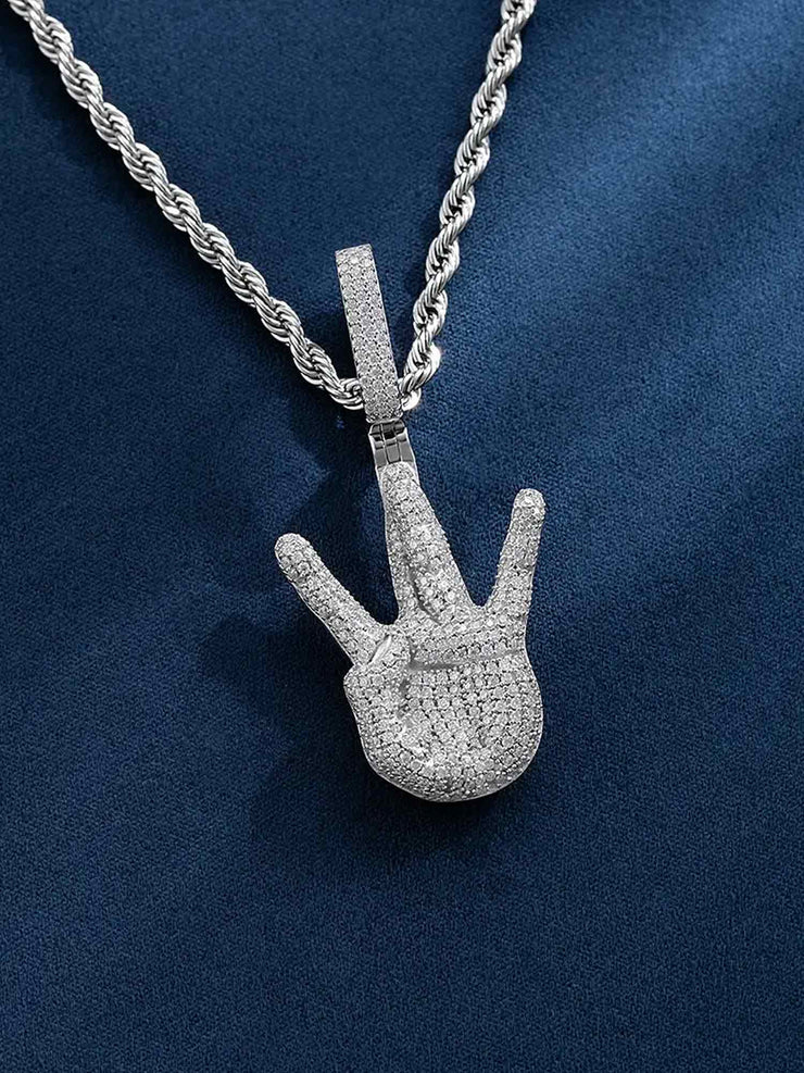 Moissanite West Side Hand Pendant