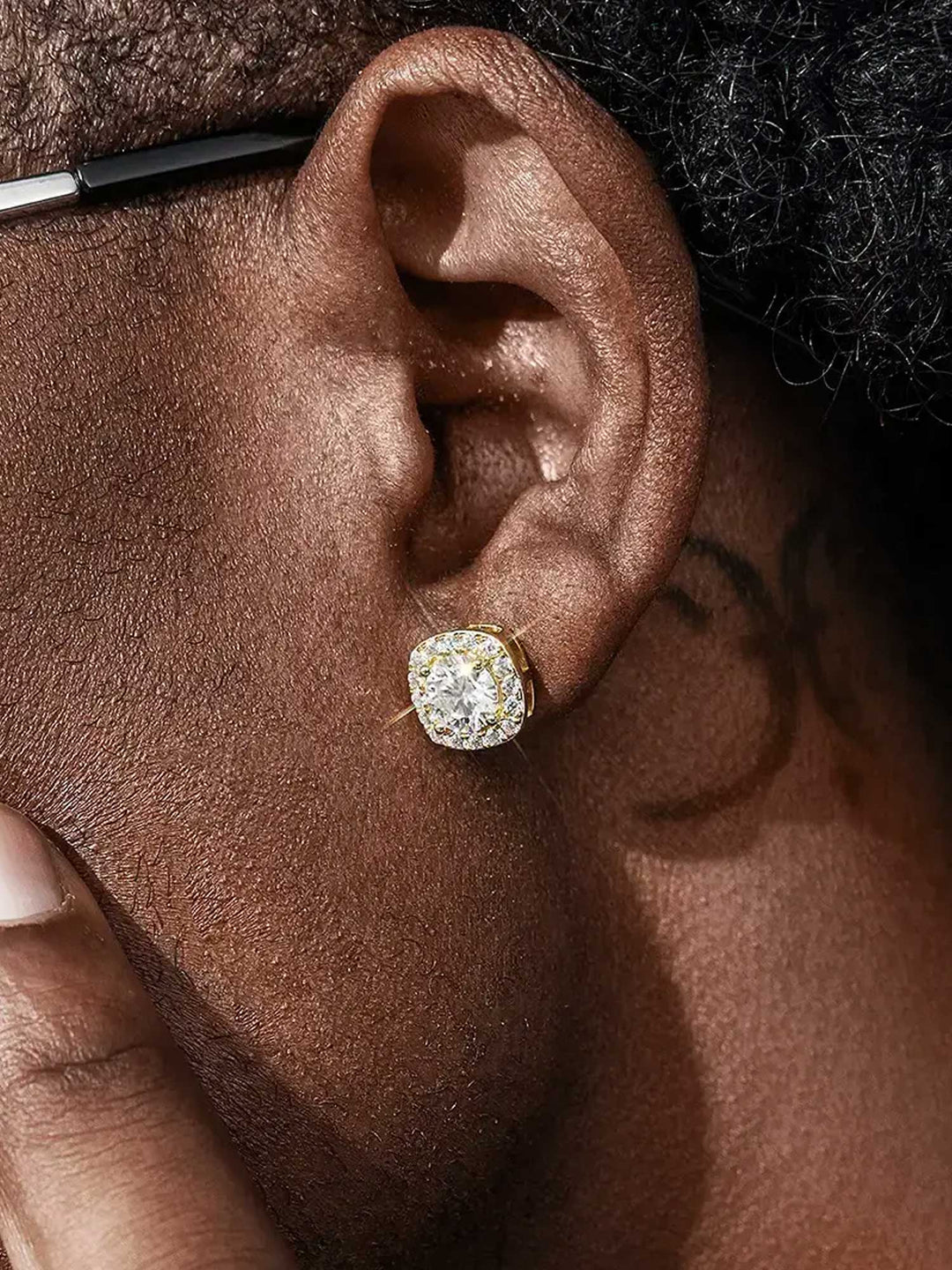 Square Stud Earrings - 3.4 Carat Total
