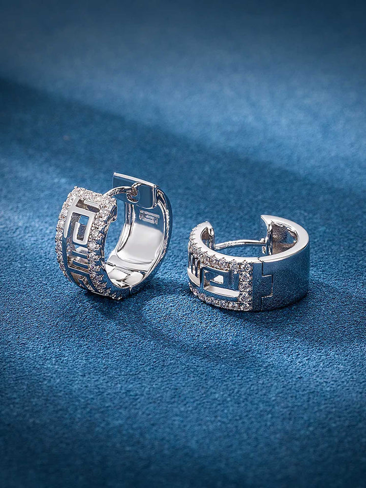 Moissanite Hollow Hoop Earrings