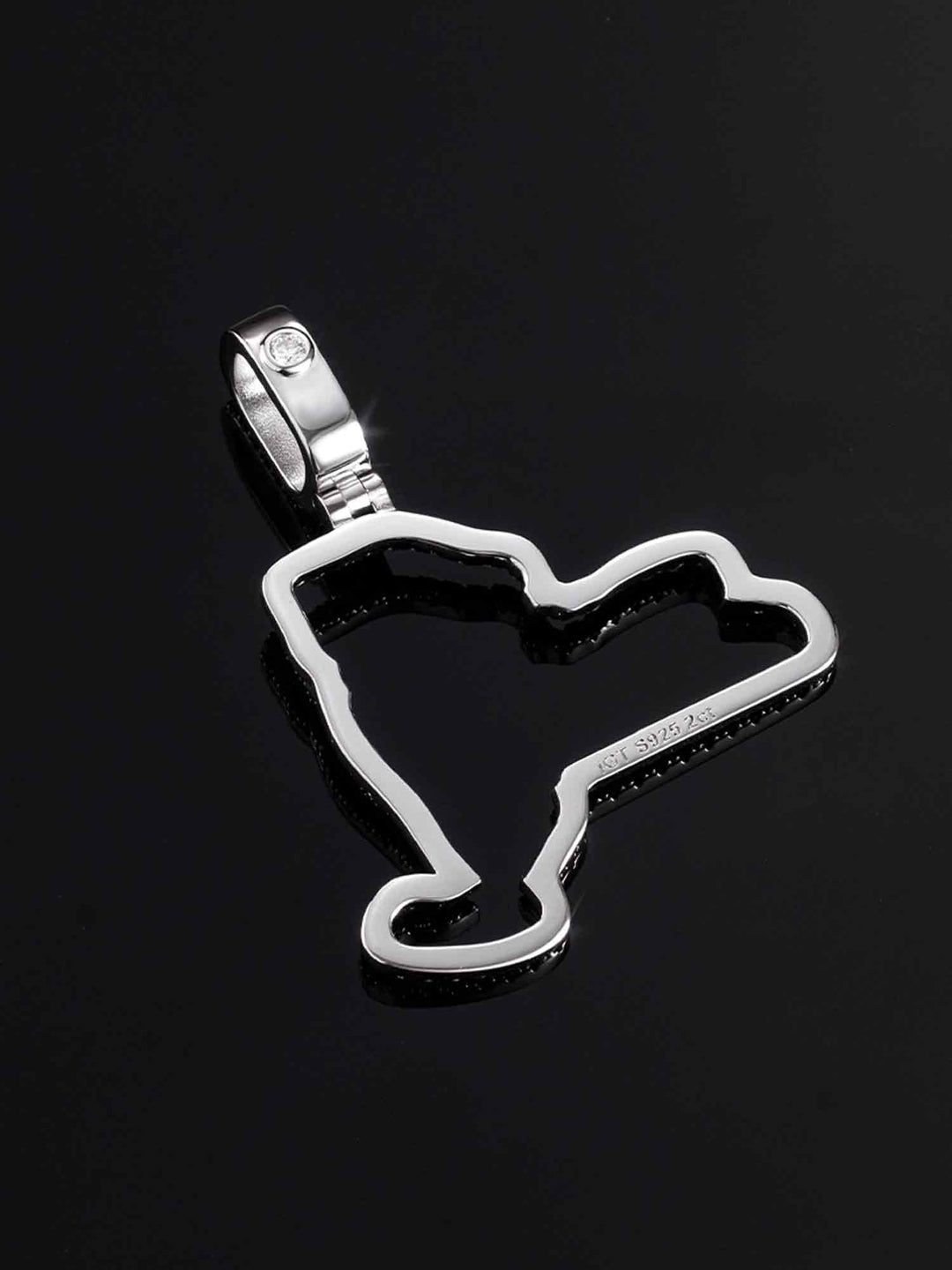 New York US State Moissanite Map Pendant