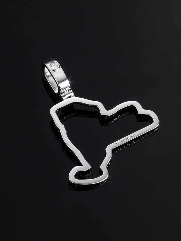 New York US State Moissanite Map Pendant
