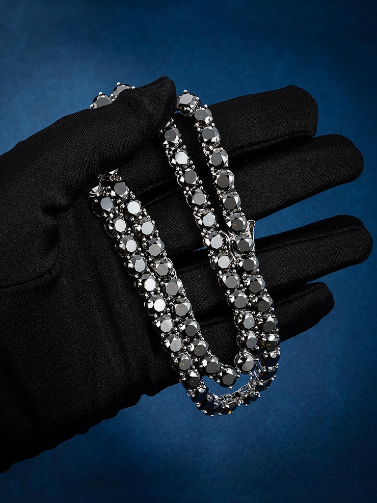 Rare Black Moissanite Tennis Chain