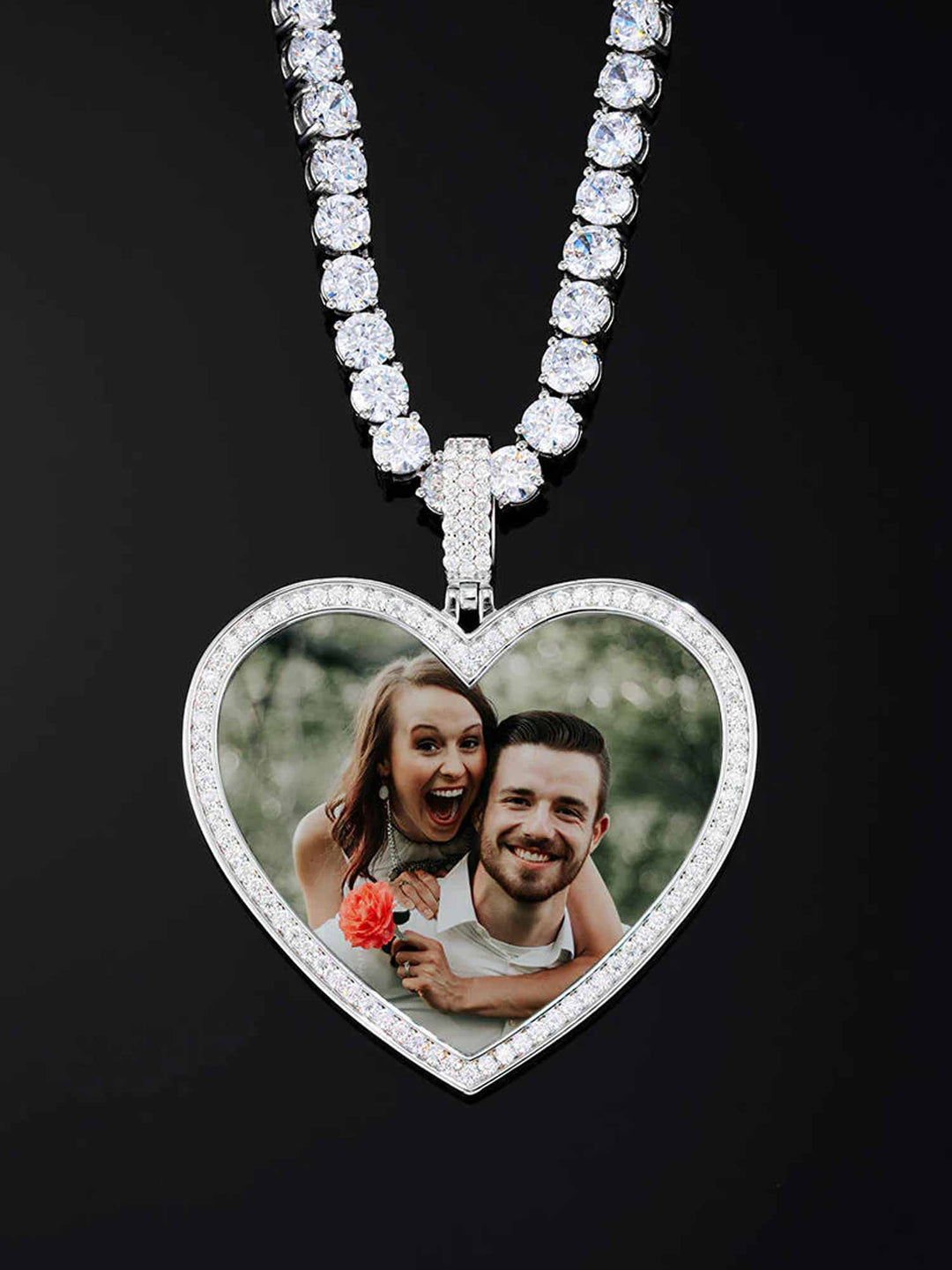 925 Sterling Silver Custom Heart Shaped Picture Pendant