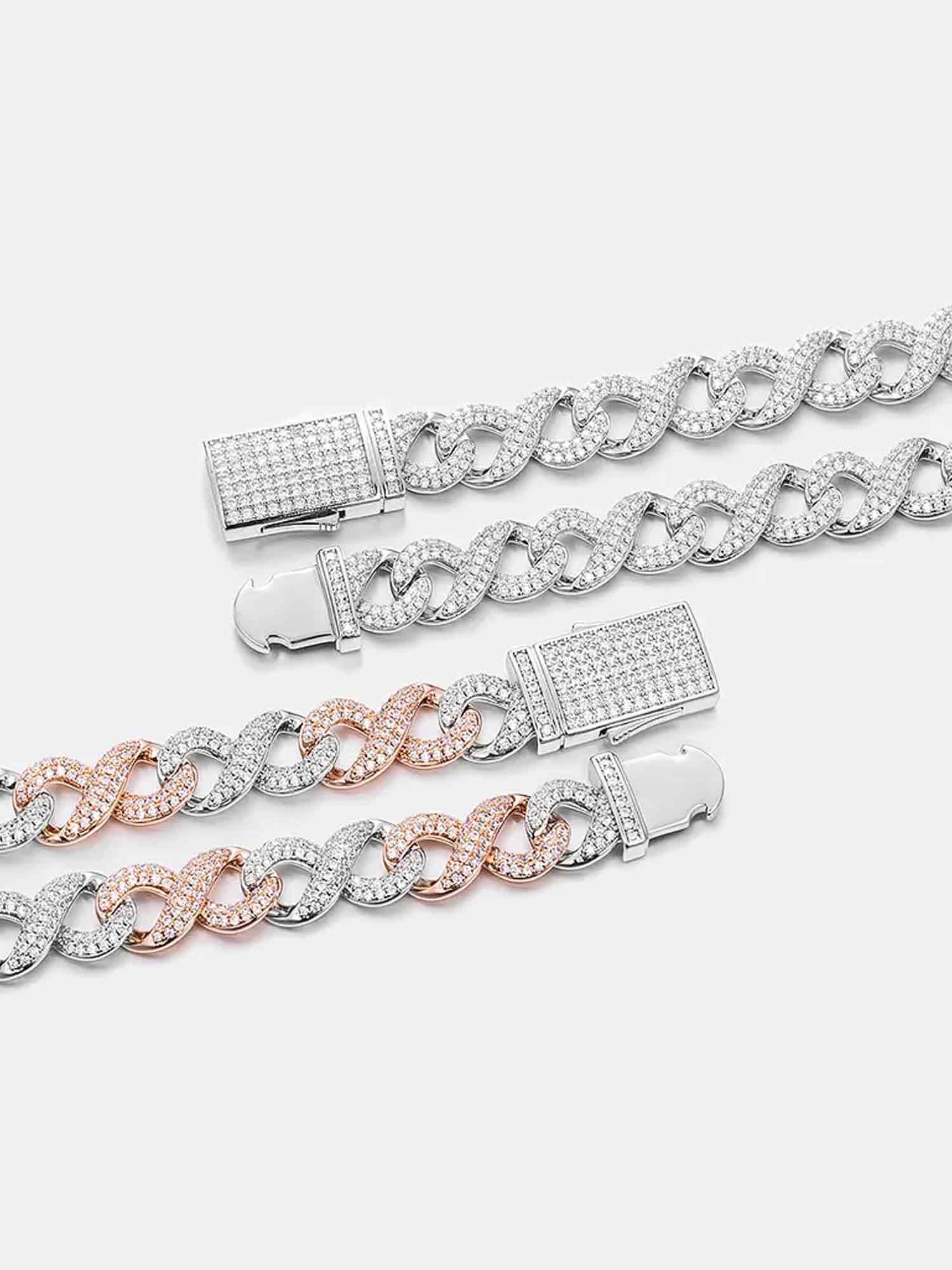 10mm S925 Moissanite Infinity Link Bracelet