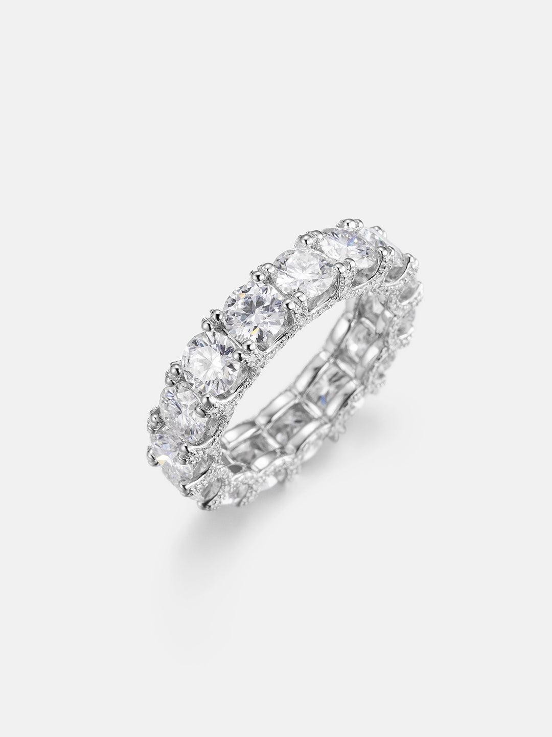 5mm Iced Out Moissanite Eternity Ring
