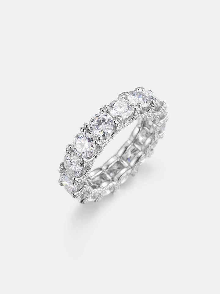 5mm Iced Out Moissanite Eternity Ring