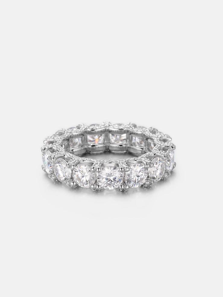 5mm Iced Out Moissanite Eternity Ring