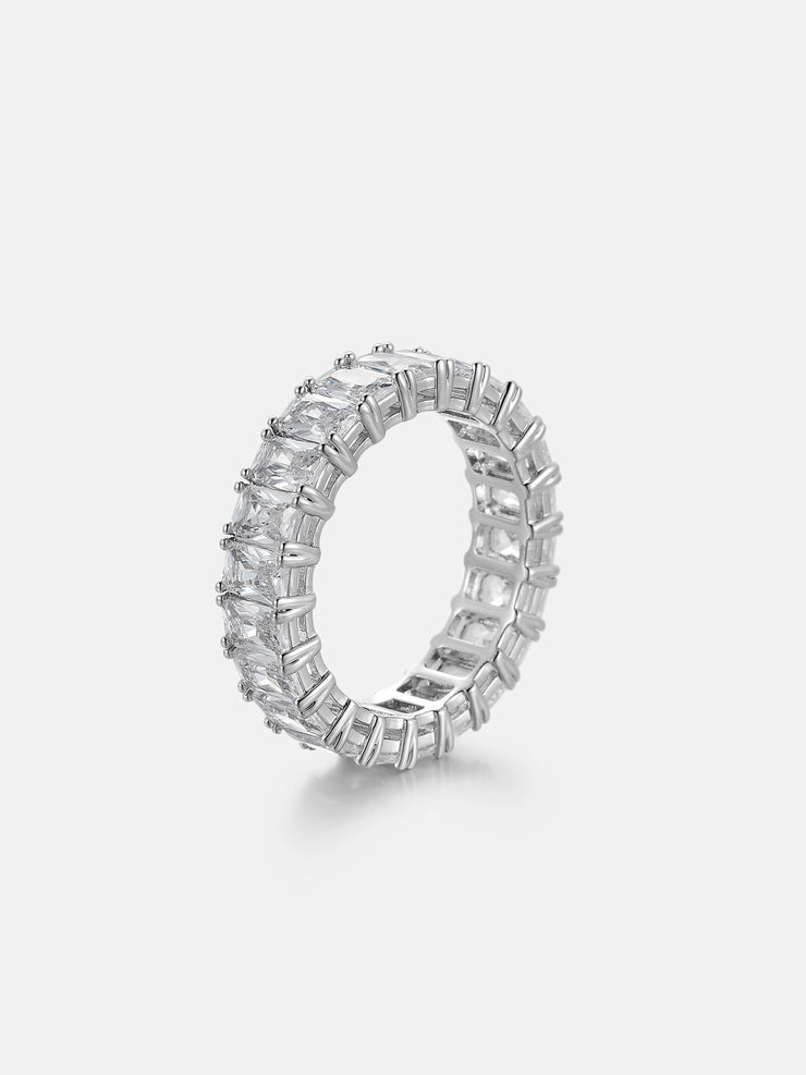 5mm Radiant Cut Moissanite Eternity Ring