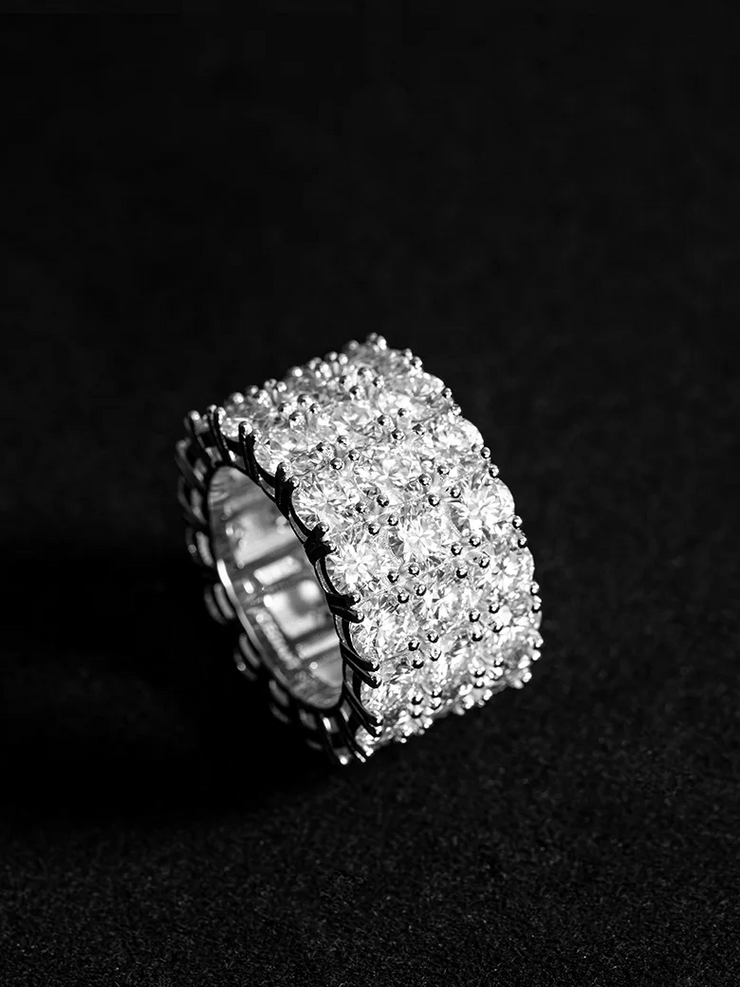 Made To Order 5mm Three Row Moissanite Eternity Ring