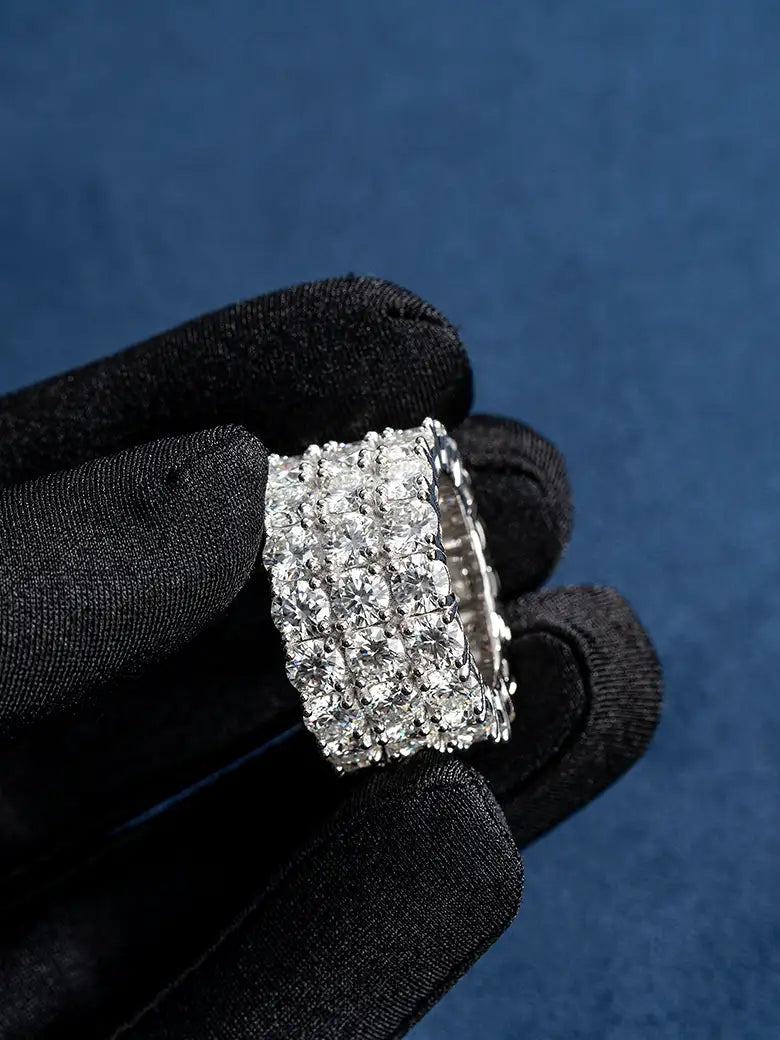 Made To Order 5mm Three Row Moissanite Eternity Ring
