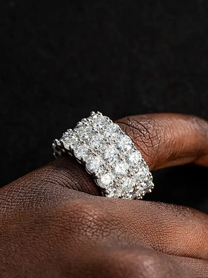 Made To Order 5mm Three Row Moissanite Eternity Ring