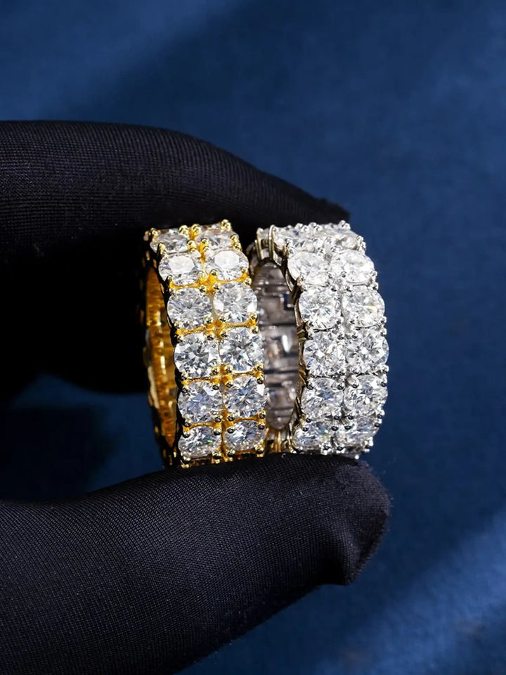 5mm Two Row Moissanite Eternity Ring