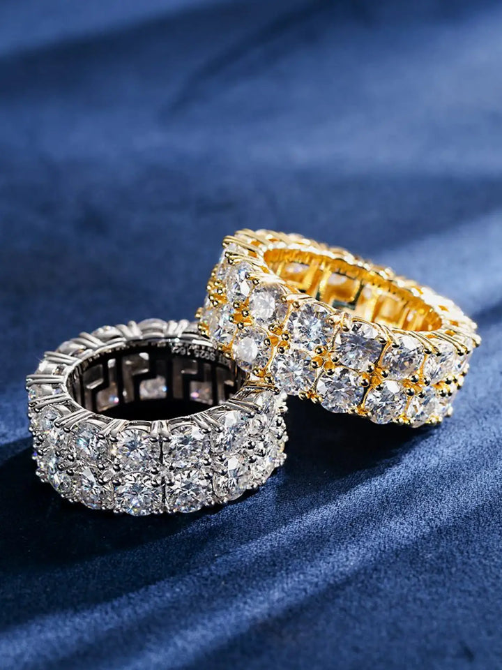 5mm Two Row Moissanite Eternity Ring