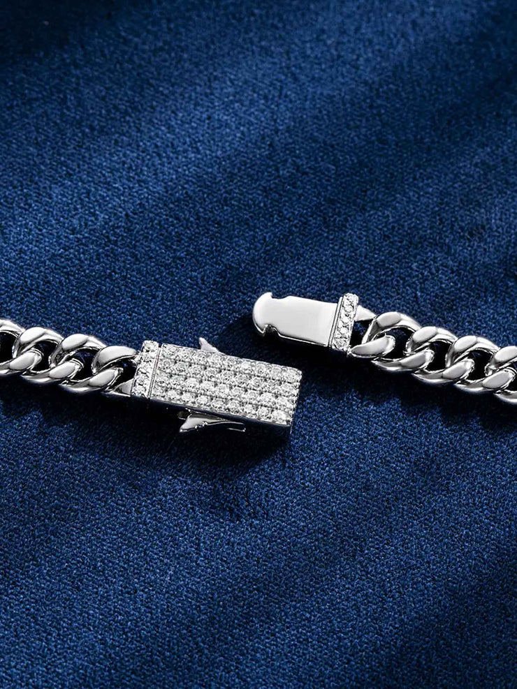 Solid Gold 5mm Miami Cuban Chain With Iced Clasp - deposit