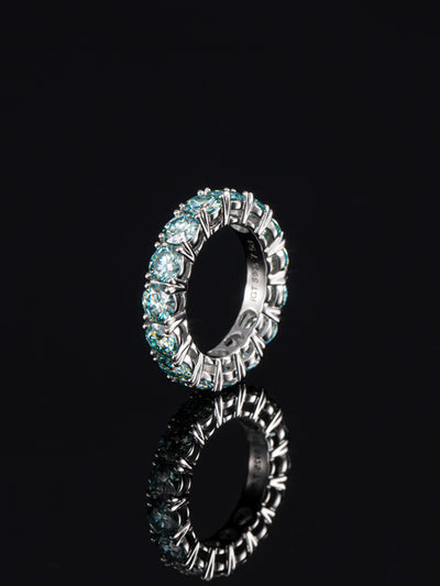 5mm Blue Moissanite Eternity Ring