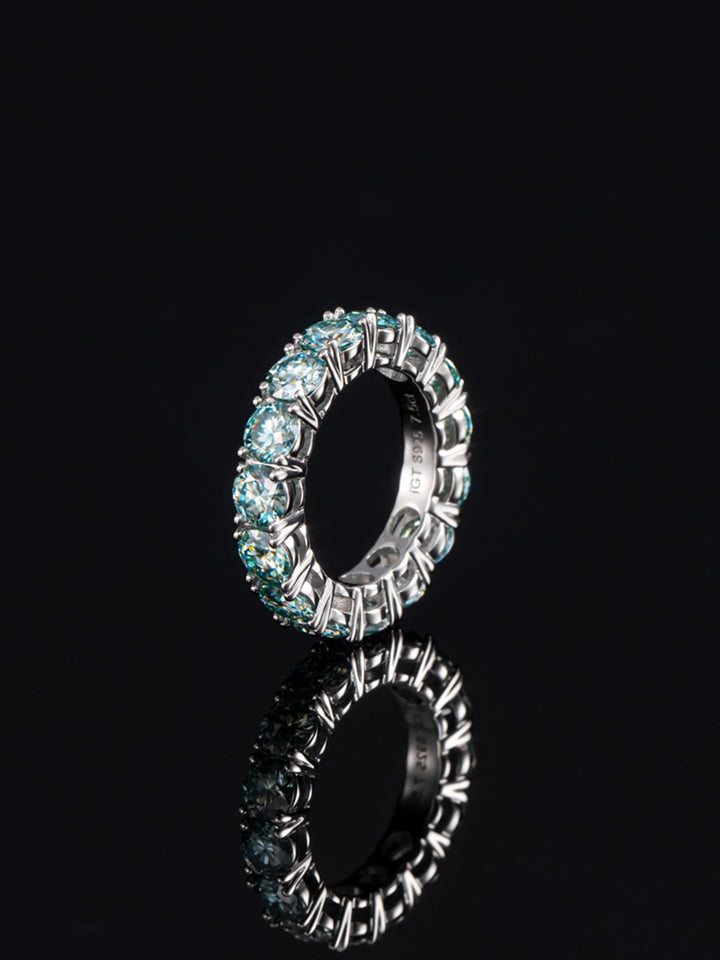 5mm Blue Moissanite Eternity Ring