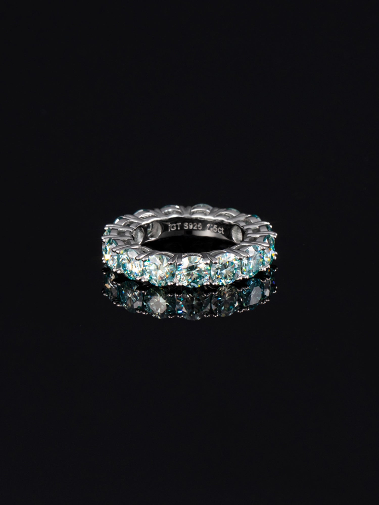 5mm Blue Moissanite Eternity Ring