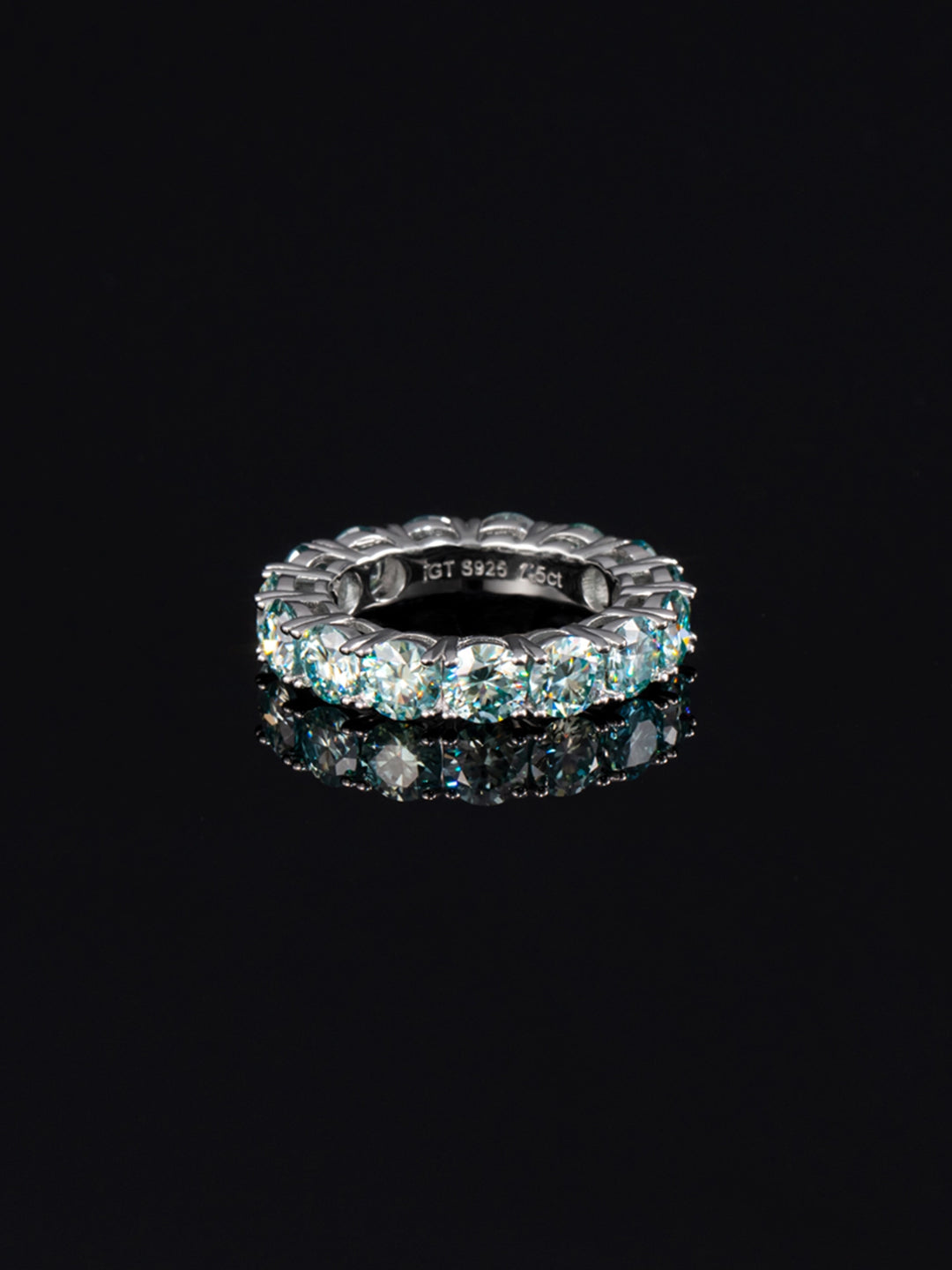 5mm Blue Moissanite Eternity Ring