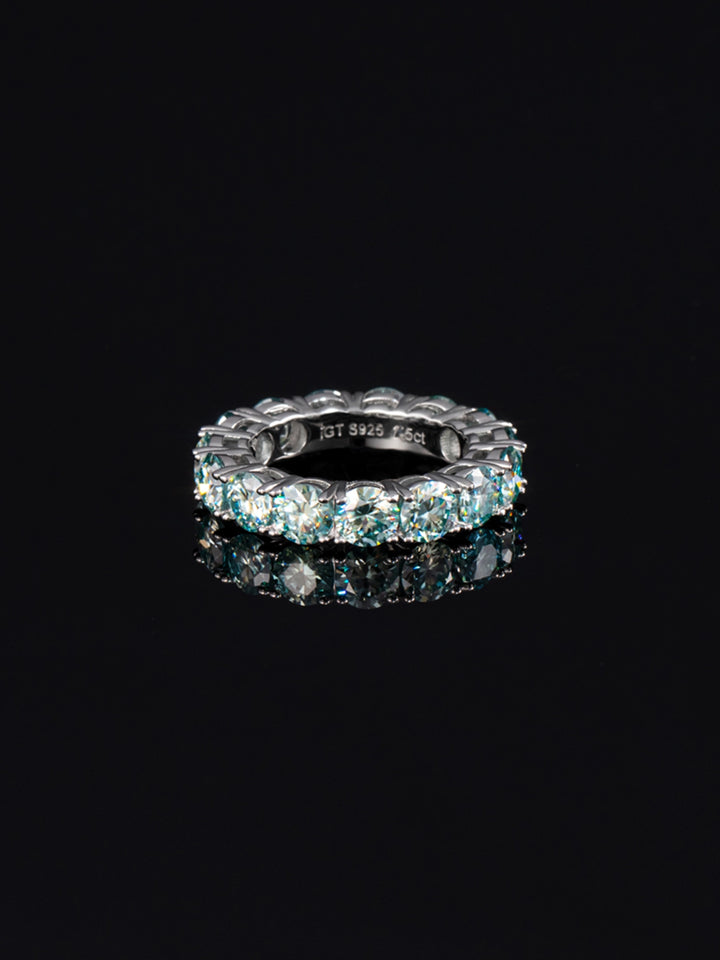 5mm Blue Moissanite Eternity Ring