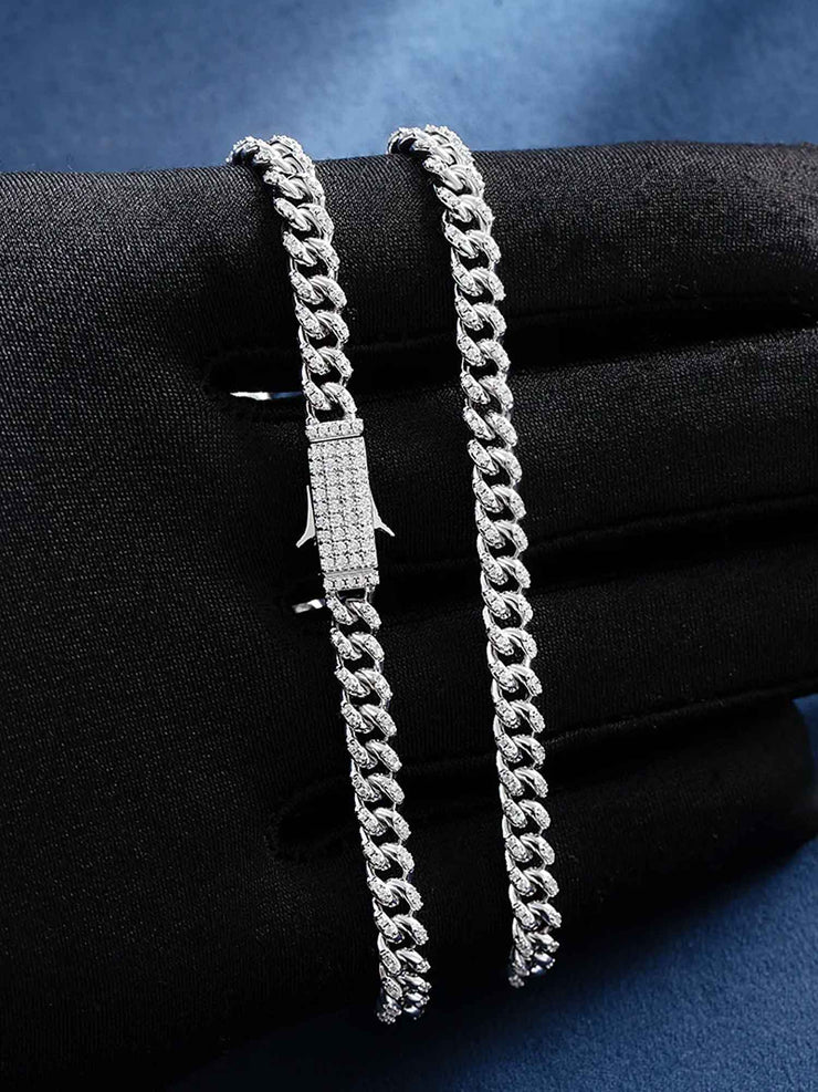 5mm S925 Moissanite Cuban Bracelet