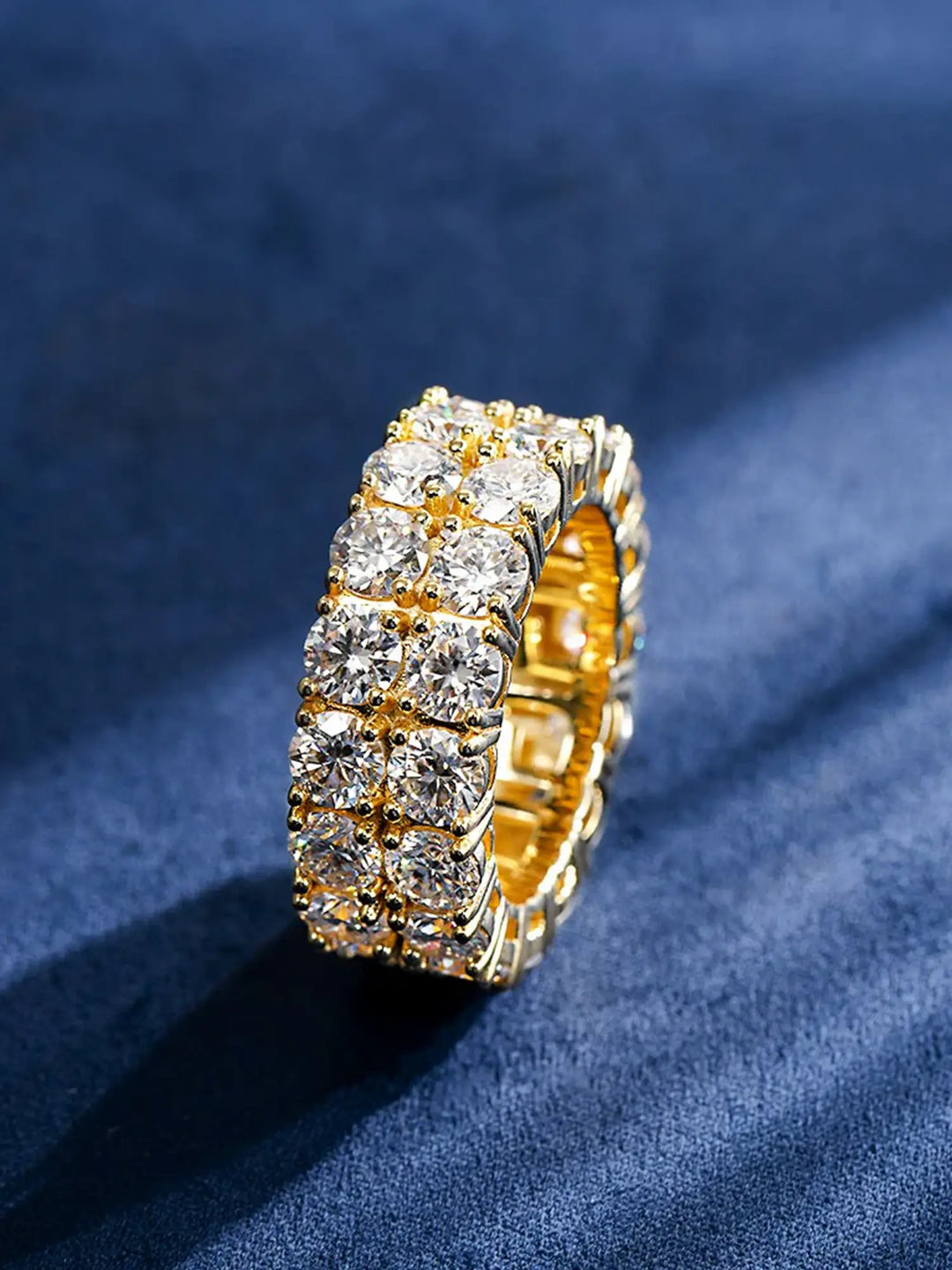 5mm Two Row Moissanite Eternity Ring