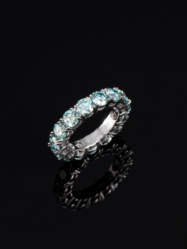 5mm Blue Moissanite Eternity Ring