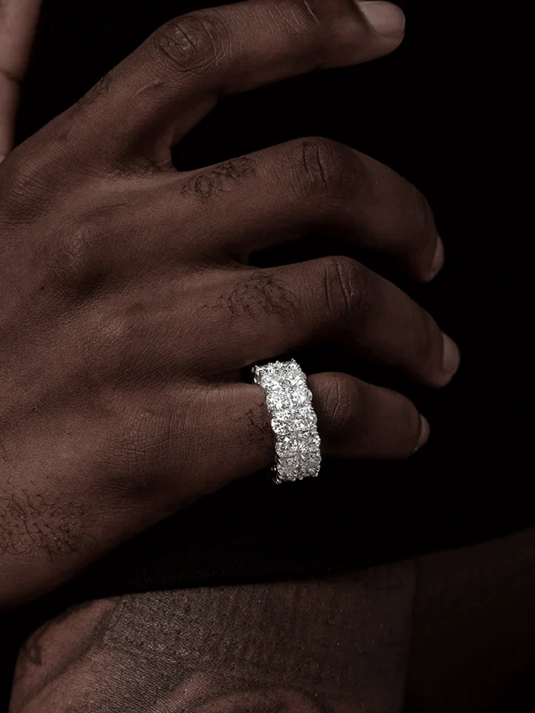 5mm Two Row Moissanite Eternity Ring