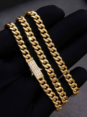Solid Gold 5mm Miami Cuban Chain With Iced Clasp - deposit