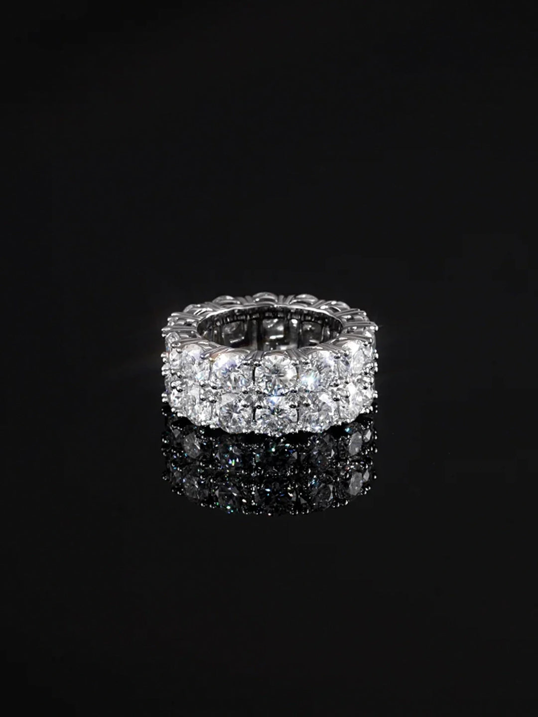 5mm Two Row Moissanite Eternity Ring