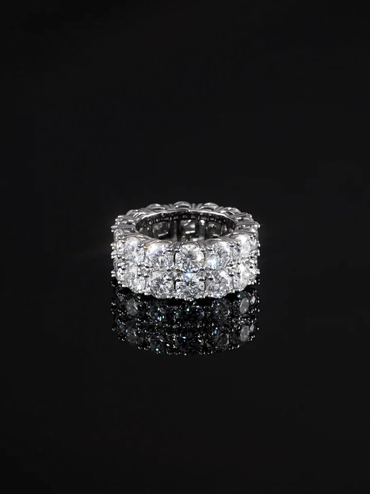 5mm Two Row Moissanite Eternity Ring