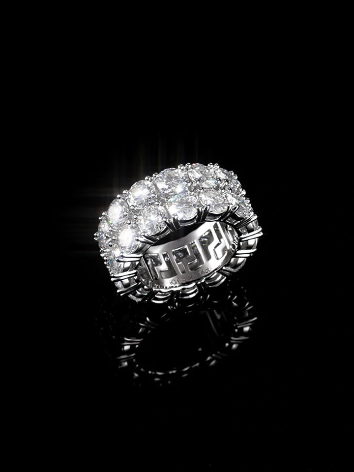 5mm Two Row Moissanite Eternity Ring