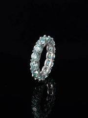 5mm Iced Out Blue Moissanite Eternity Ring