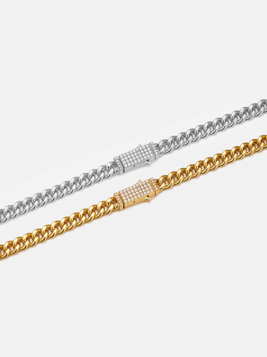 Solid Gold 5mm Miami Cuban Chain With Iced Clasp - deposit